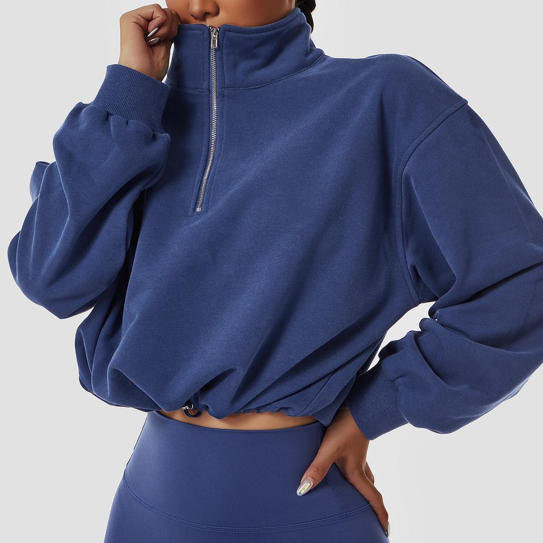 ZIP UP CROP TOP  HOODIE