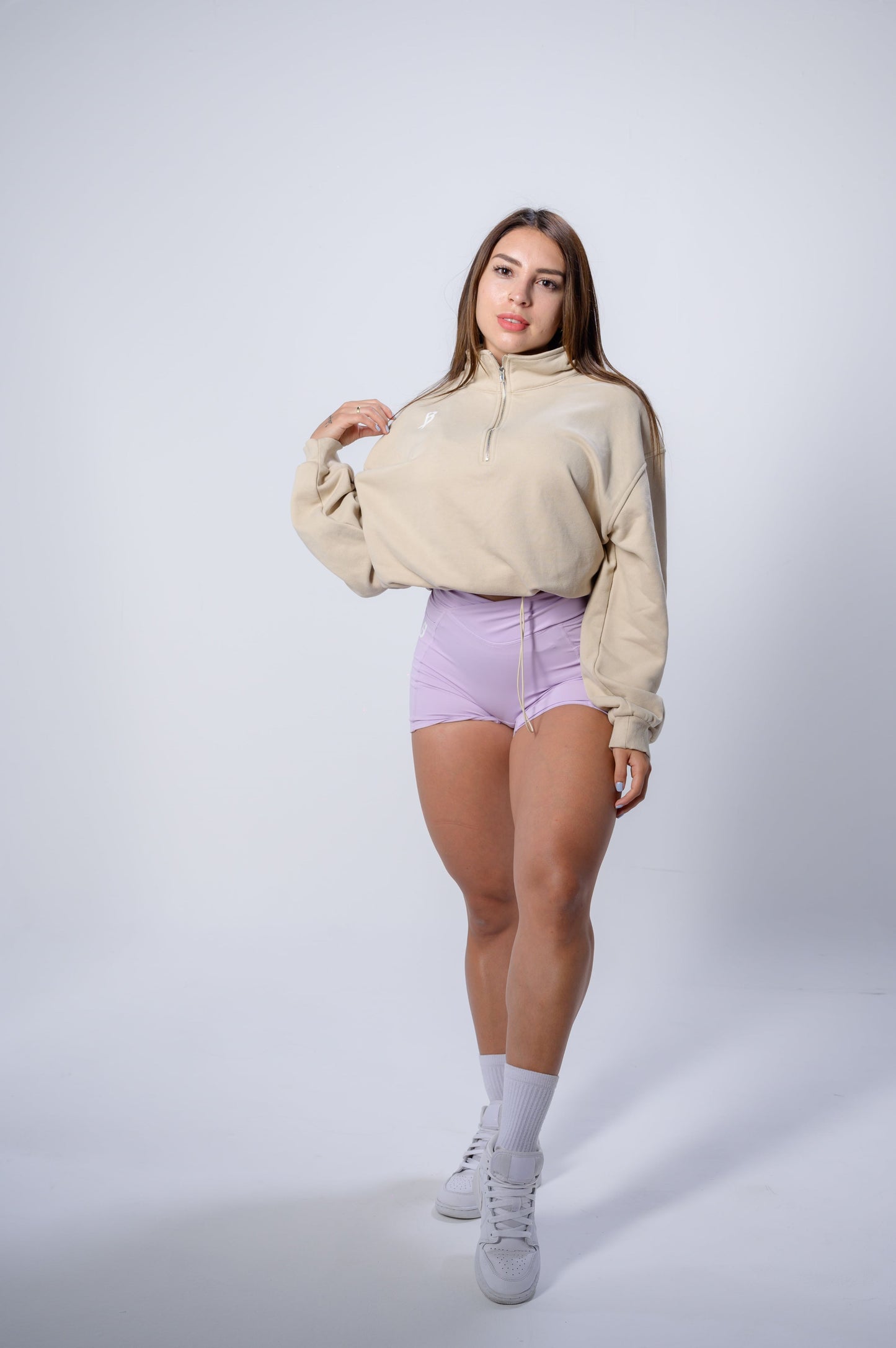 ZIP UP CROP TOP  HOODIE