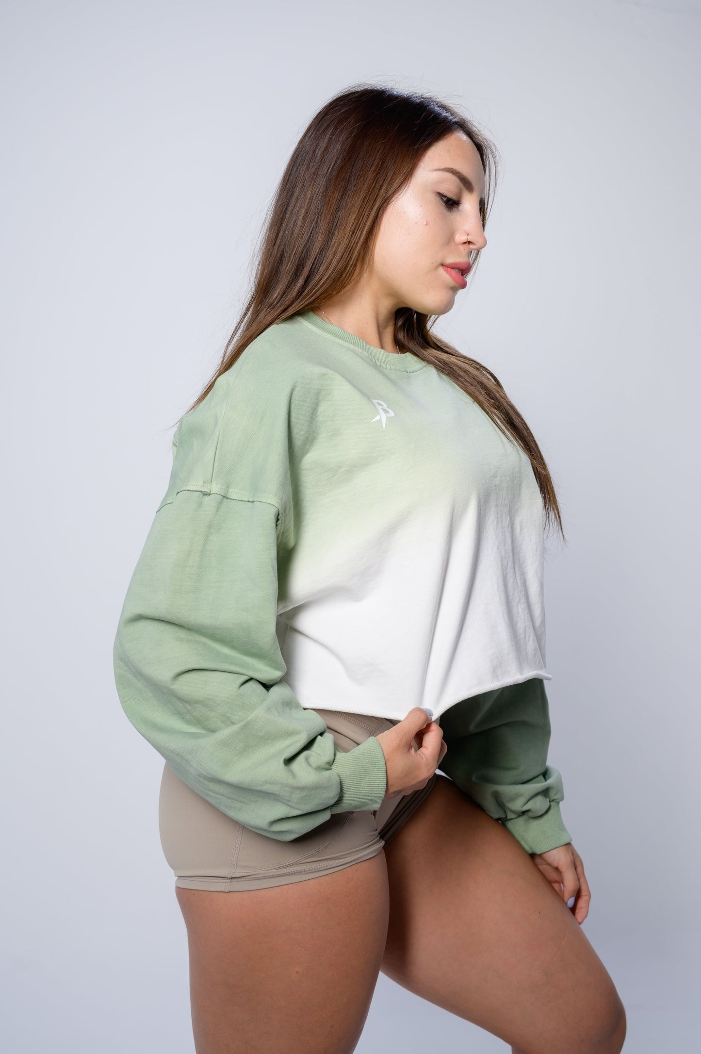 OMBRE DIP DYE CROPPED HOODIE