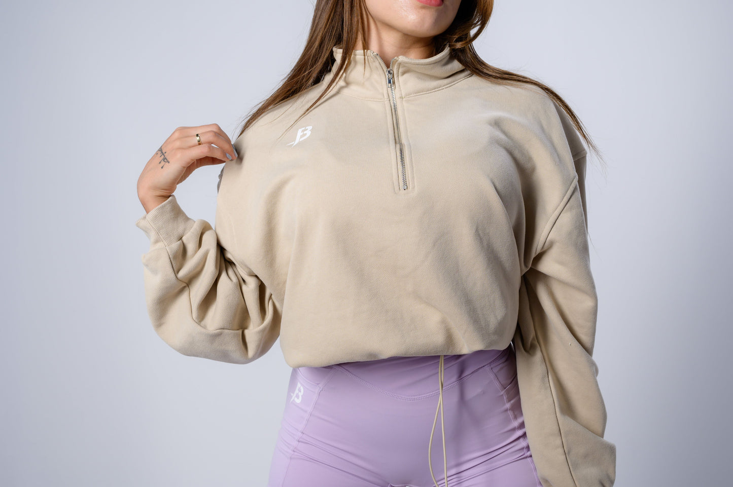 ZIP UP CROP TOP  HOODIE