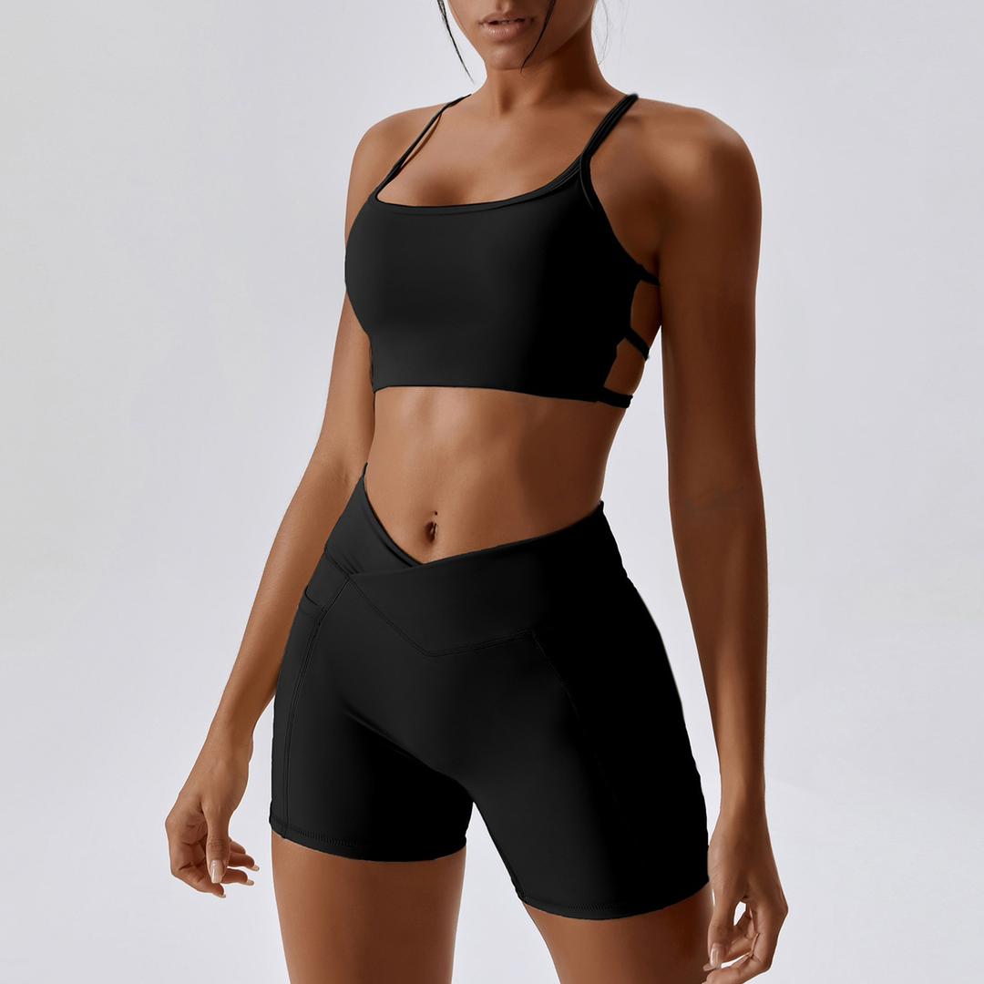 V-WAIST BIKER & CROSS OPEN BACK SET